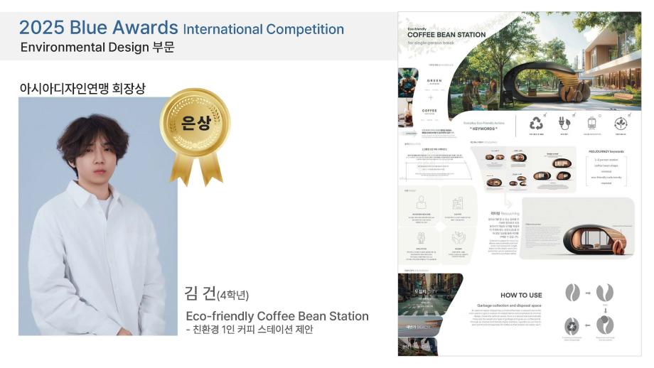 상지대 산업융합디자인학과, &#39;2025 Blue Awards 국제 공모전&#39;서  8작품 수상 8